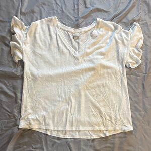 a new day White Short Sleeve Flutter Top